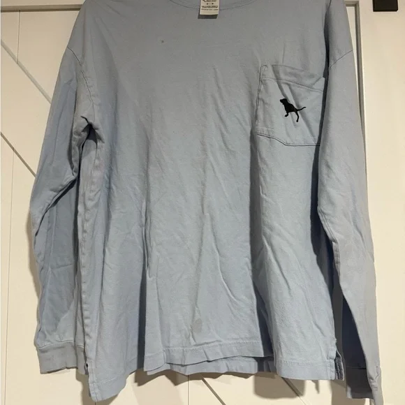 PINK Victoria's Secret Light Blue Long Sleeve Tee - Picture 1 of 4